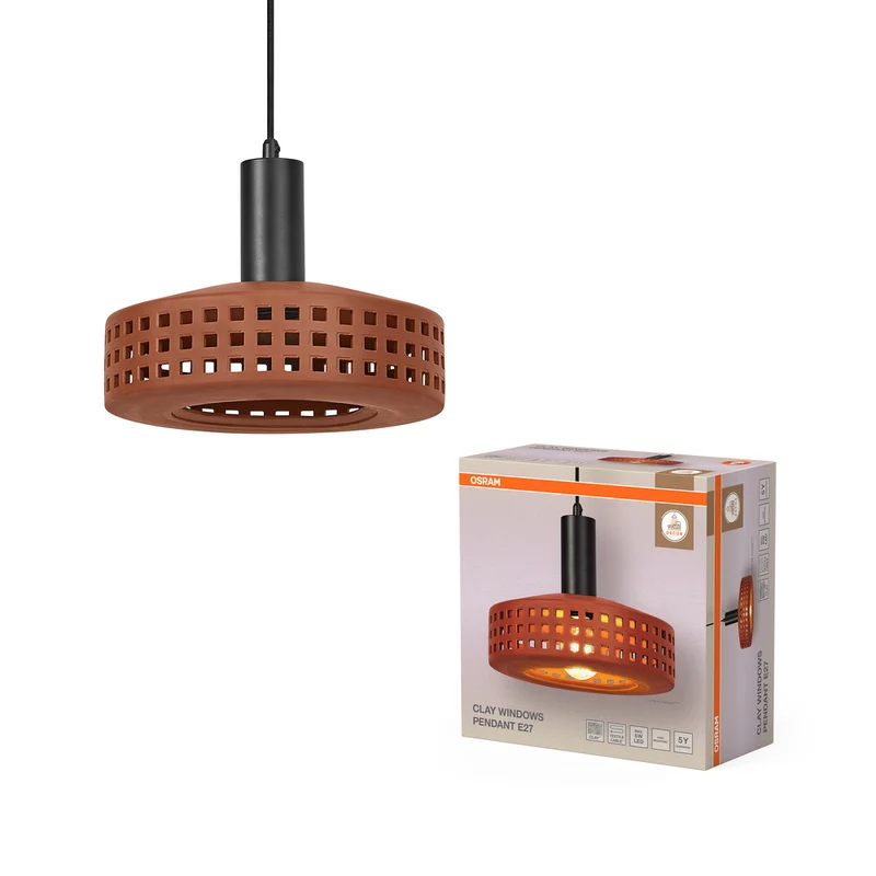 OSRAM DECOR Clay Windows Pendelleuchte Braun, E27