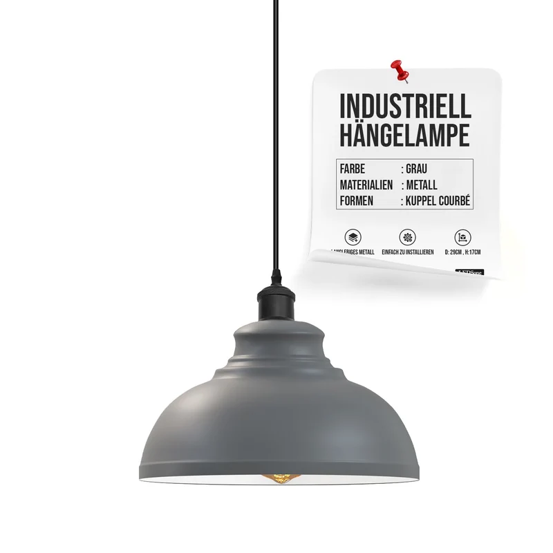 Gestufte Pendelleuchte – Industrie Vintage Hängelampe Küche | Ø29cm | E27 ~ 3358