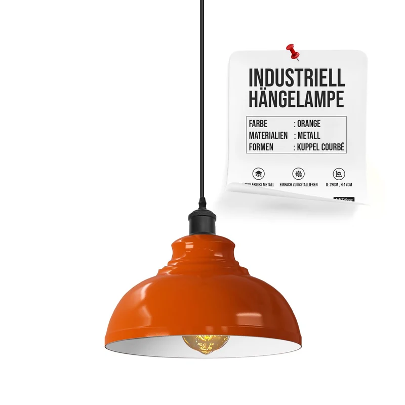 Gestufte Pendelleuchte – Industrie Vintage Hängelampe Küche | Ø29cm | E27 ~ 3358
