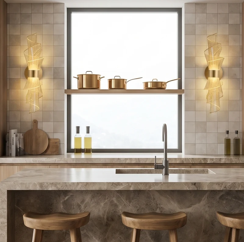 LED-Wandleuchte in Gold-Optik – Diceptia