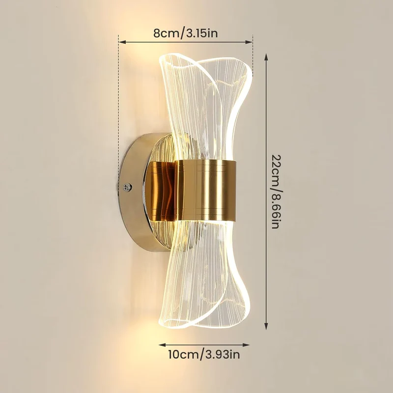 LED-Wandleuchte in Gold-Optik – Diceptia