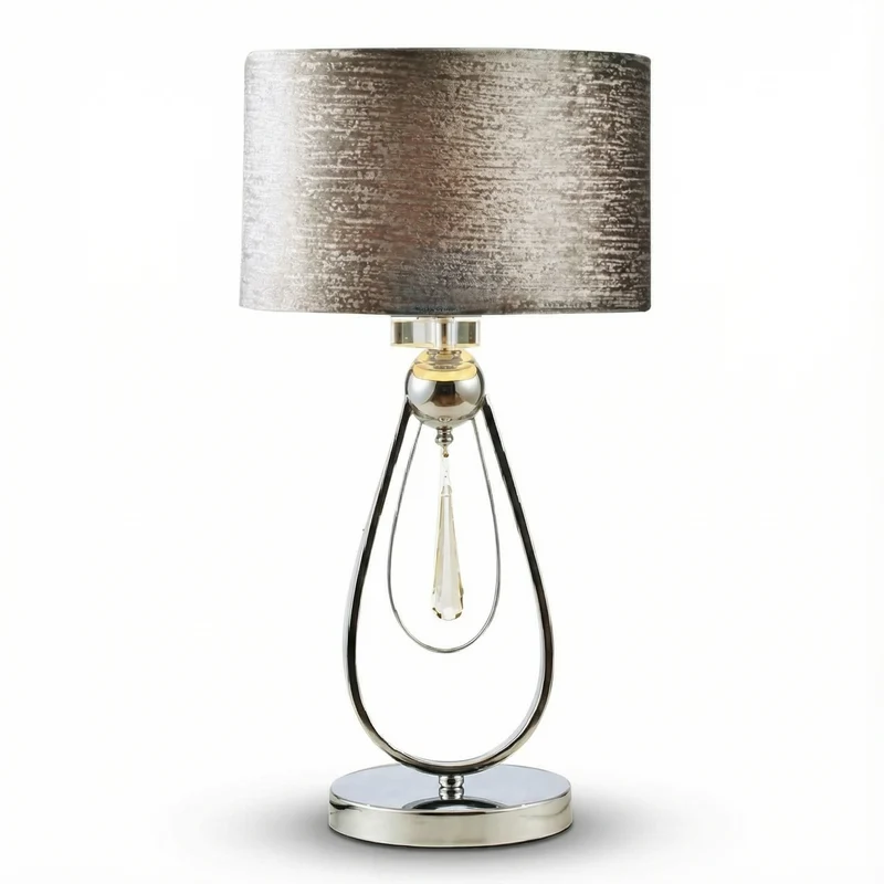 Kristall- und Flanell-Tischlampe für Schlafzimmer – Crysteline
