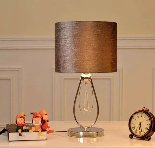 Kristall- und Flanell-Tischlampe für Schlafzimmer – Crysteline