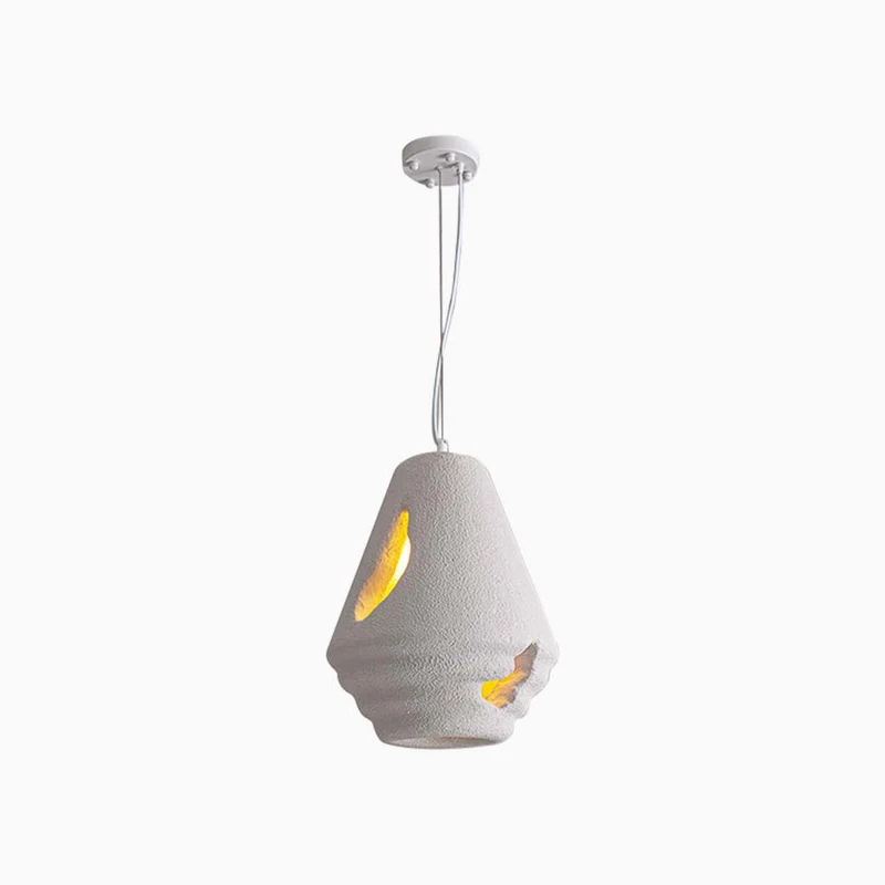 Pendant Light Unique Japanese Wabi-Sabi Cement, White