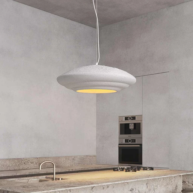 Pendant Light Unique Japanese Wabi-Sabi Cement, White