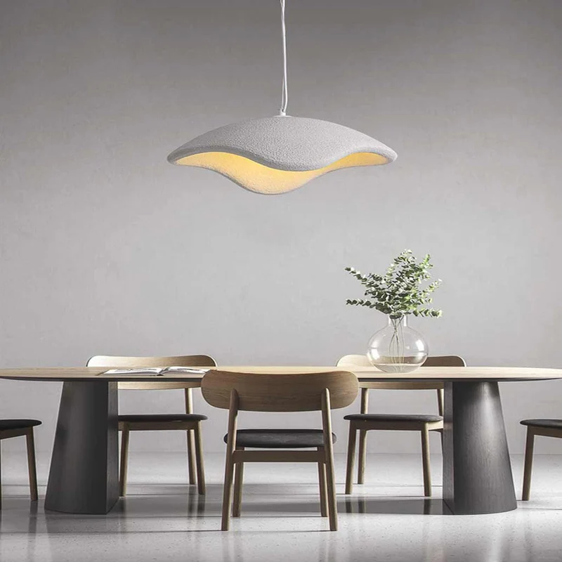 Pendant Light Unique Japanese Wabi-Sabi Cement, White