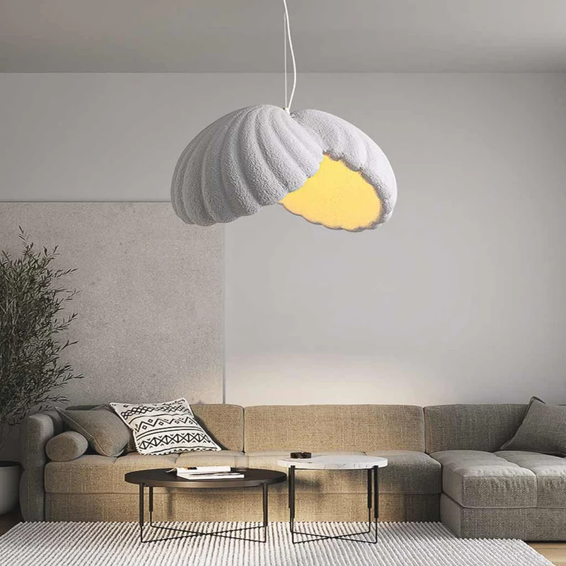 Pendant Light Unique Japanese Wabi-Sabi Cement, White
