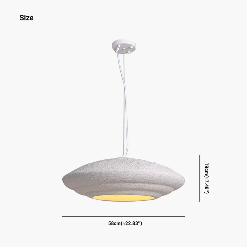 Pendant Light Unique Japanese Wabi-Sabi Cement, White