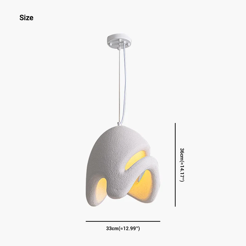 Pendant Light Unique Japanese Wabi-Sabi Cement, White