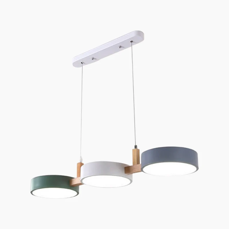 Pendant Light Nordic Macaron 3-Head LED, White/Colorful