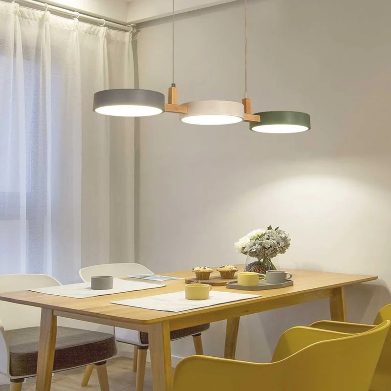 Pendant Light Nordic Macaron 3-Head LED, White/Colorful