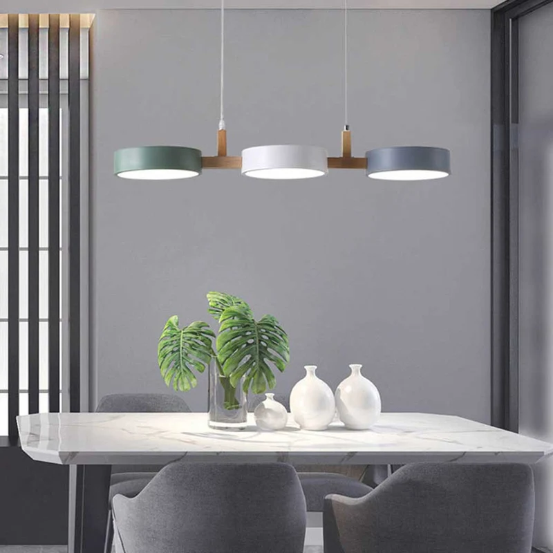 Pendant Light Nordic Macaron 3-Head LED, White/Colorful