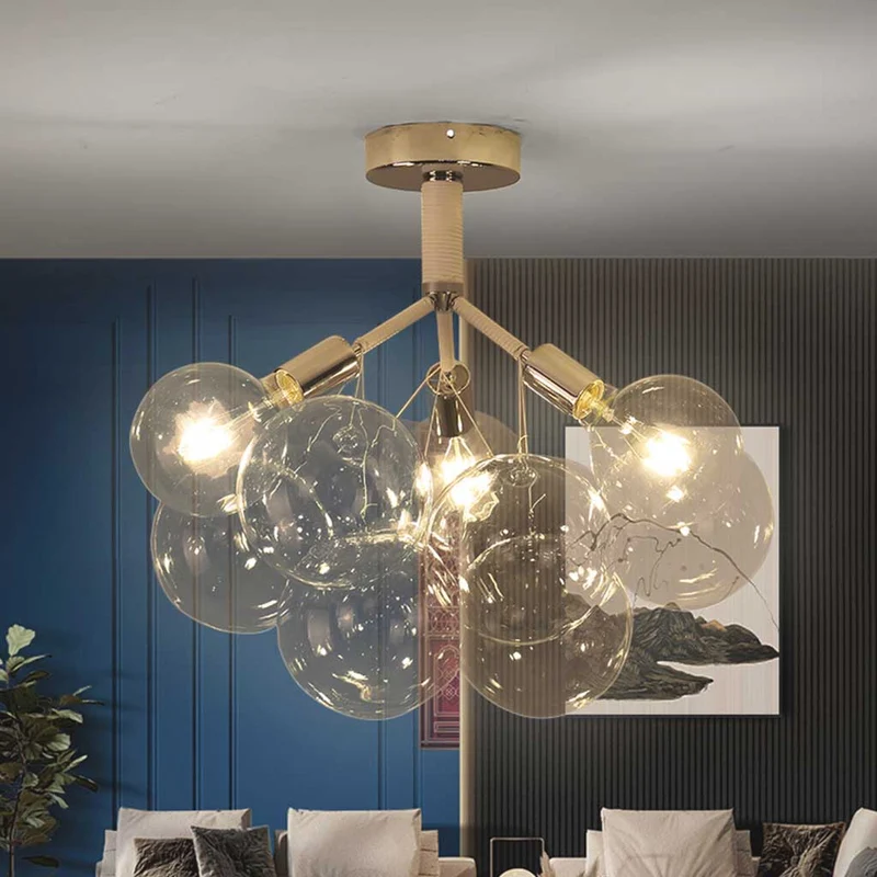 Chandelier Ceiling Light Glass Bubbles Cluster