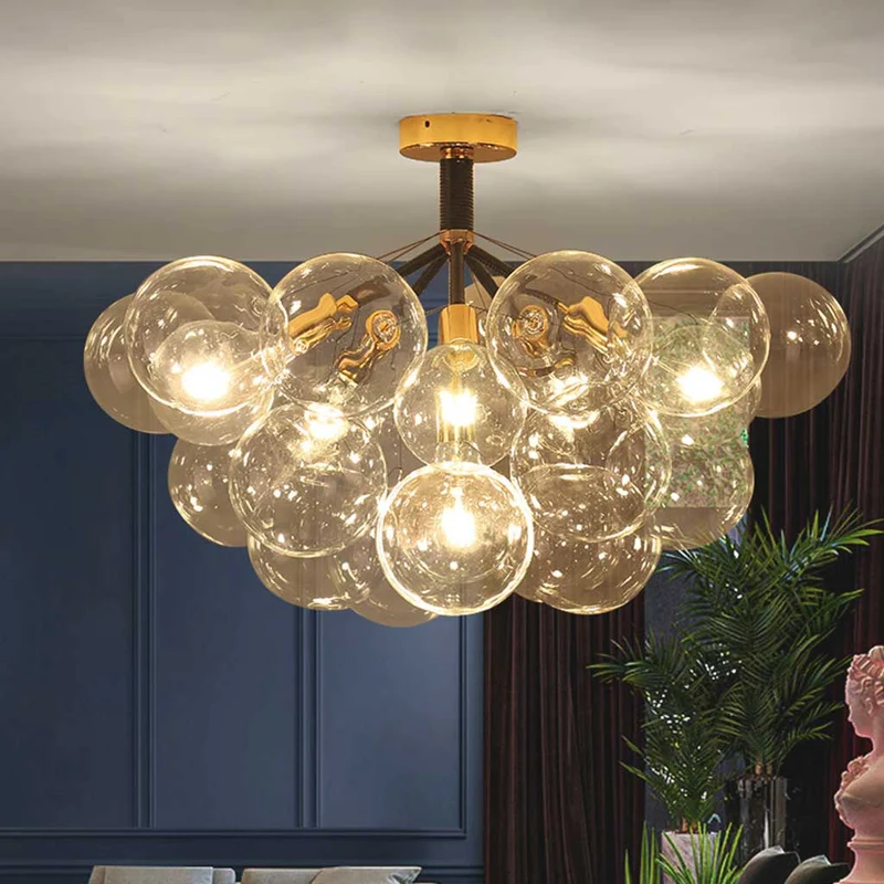 Chandelier Ceiling Light Glass Bubbles Cluster