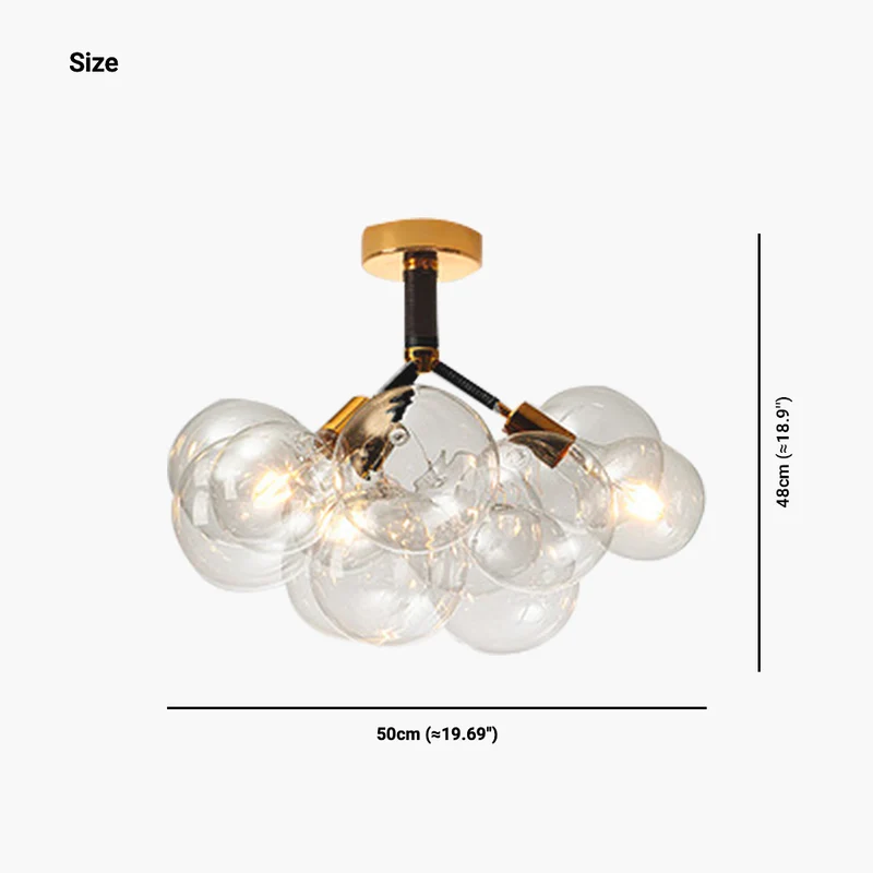 Chandelier Ceiling Light Glass Bubbles Cluster