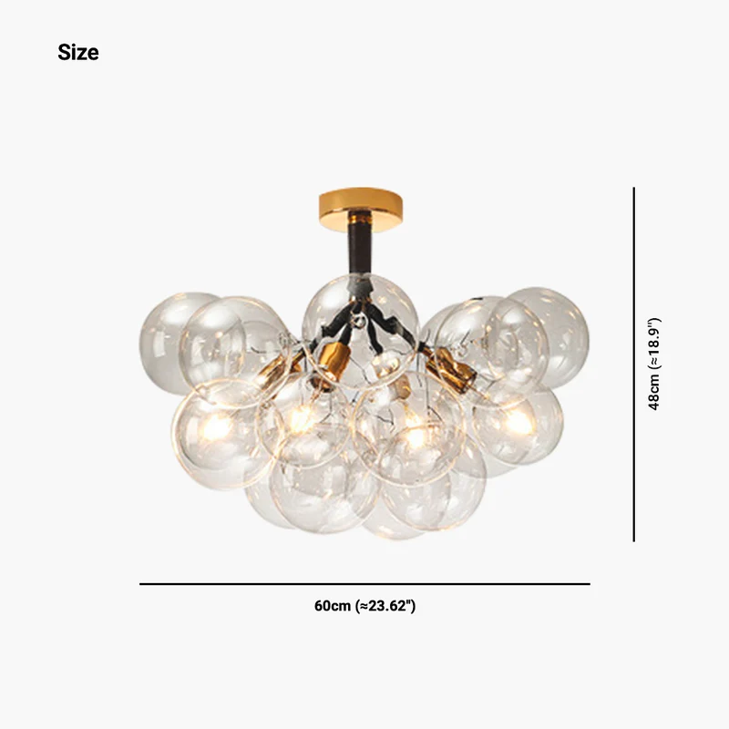 Chandelier Ceiling Light Glass Bubbles Cluster