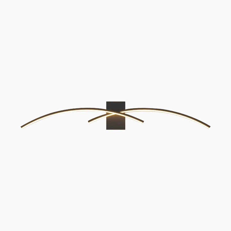Wall Light Nordic Minimalist Unique Wavy Linear LED, White/Black