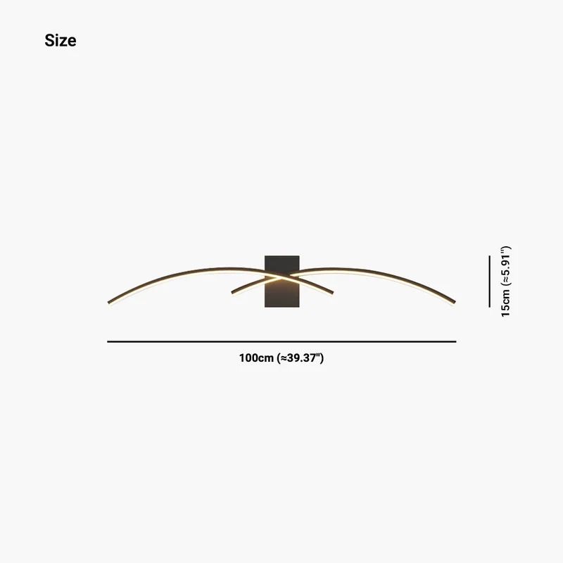 Wall Light Nordic Minimalist Unique Wavy Linear LED, White/Black