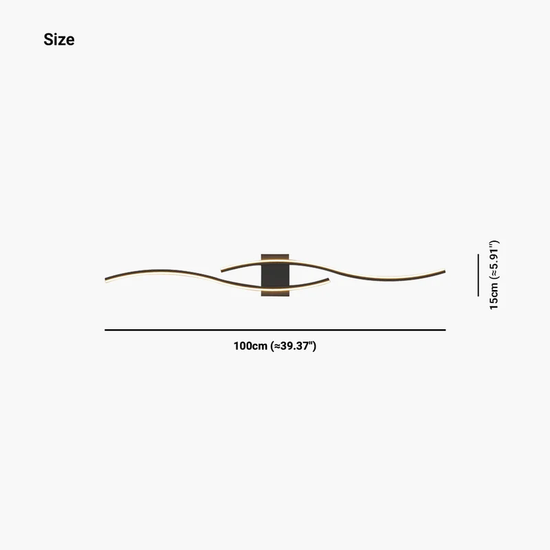Wall Light Nordic Minimalist Unique Wavy Linear LED, White/Black