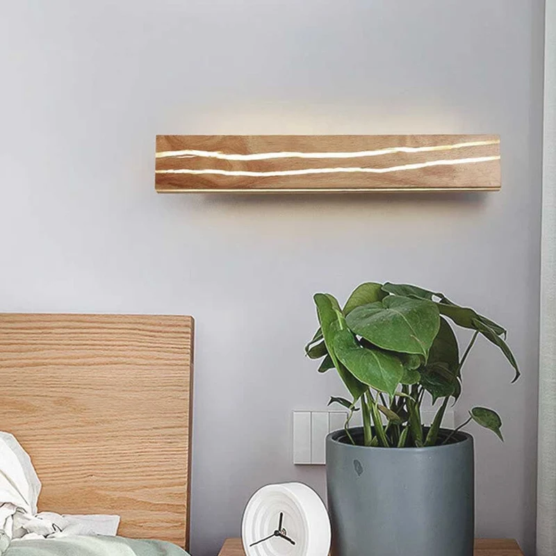 Wall Sconce Light Unique LED Japanese Wooden