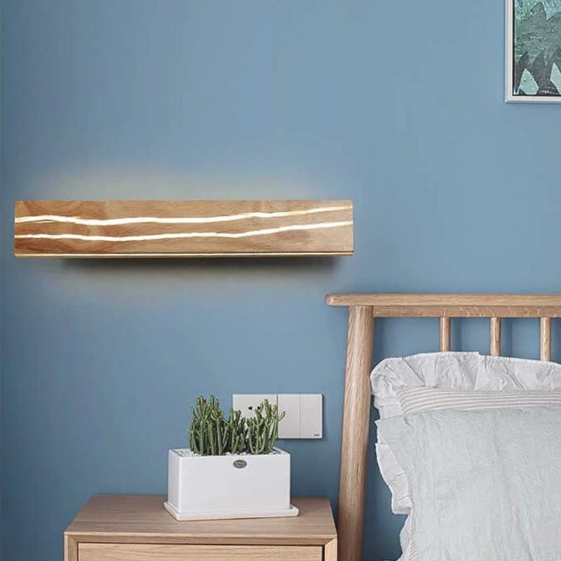 Wall Sconce Light Unique LED Japanese Wooden