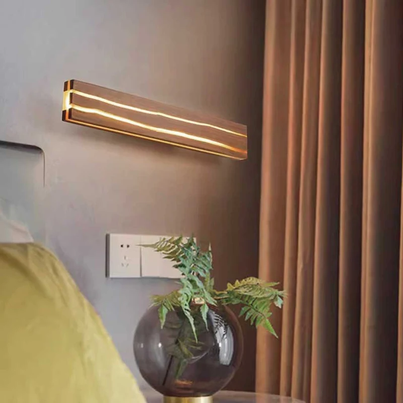 Wall Sconce Light Unique LED Japanese Wooden