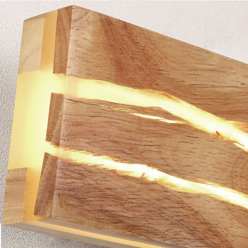 Wall Sconce Light Unique LED Japanese Wooden
