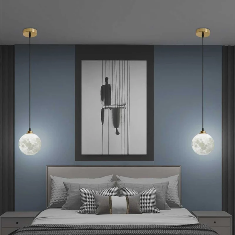 Pendant Light Nordic Minimalist Hanging Moon Globe