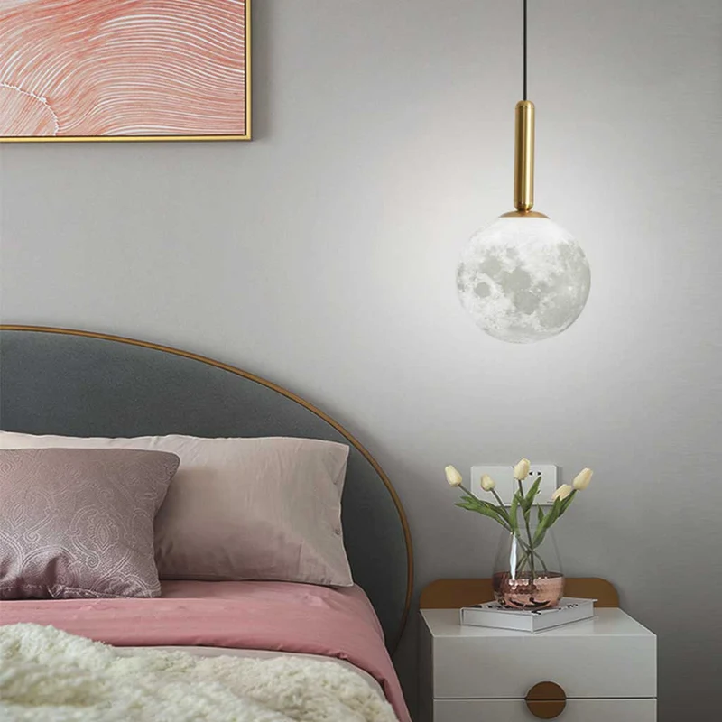 Pendant Light Nordic Minimalist Hanging Moon Globe
