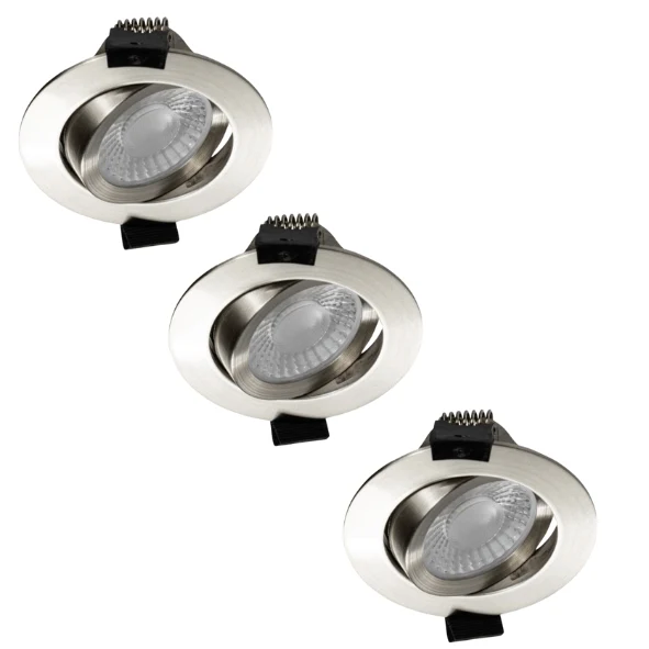 LED's Light PRO Downlight Einbaustrahler Ø 68mm - Schwenkbar - Spritzwassergeschützt - Dim to Warm - Silber