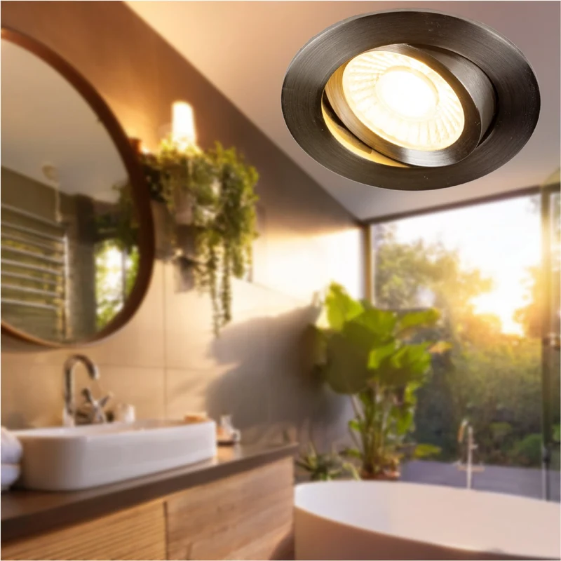 LED Spot 6W 420lm 2700/1800K warmweiß IP54 Nickel - LED's Light Pro