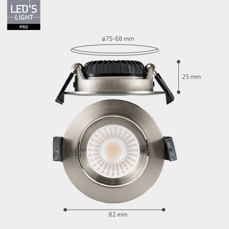 LED Spot 6W 420lm 2700/1800K warmweiß IP54 Nickel - LED's Light Pro