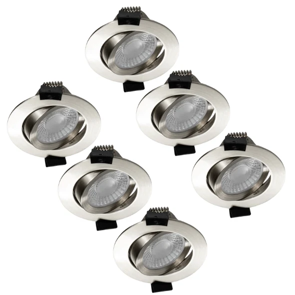 LED's Light PRO Downlight Einbaustrahler Ø 68mm - Schwenkbar - Spritzwassergeschützt - Dim to Warm - Silber