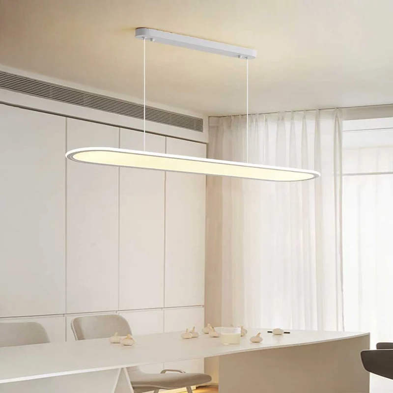Pendant Light Modern Minimalist Oval Rectangle Bright LED, Black / White