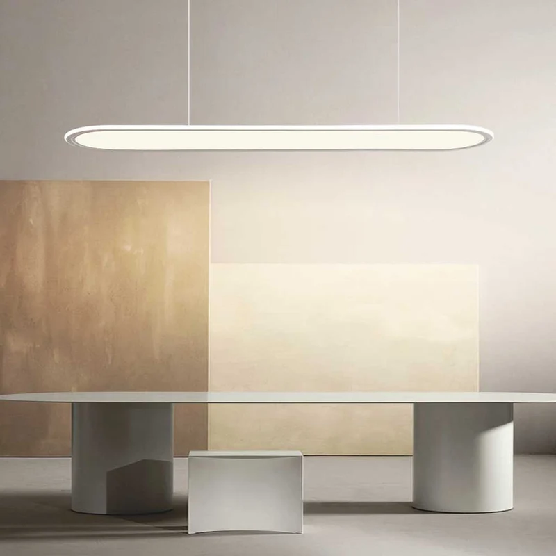 Pendant Light Modern Minimalist Oval Rectangle Bright LED, Black / White