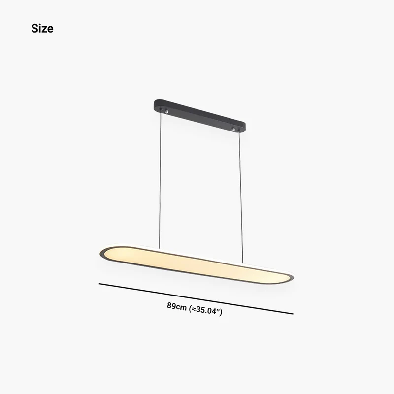 Pendant Light Modern Minimalist Oval Rectangle Bright LED, Black / White