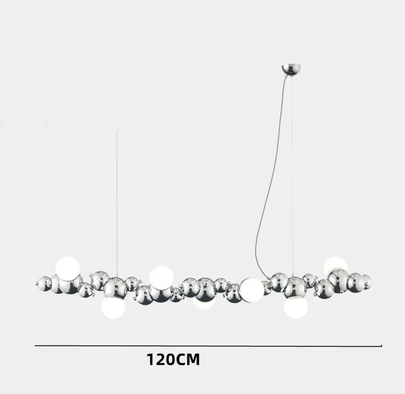 LED-Pendelleuchte aus goldenem Metall mit Blasenglas – Citrona