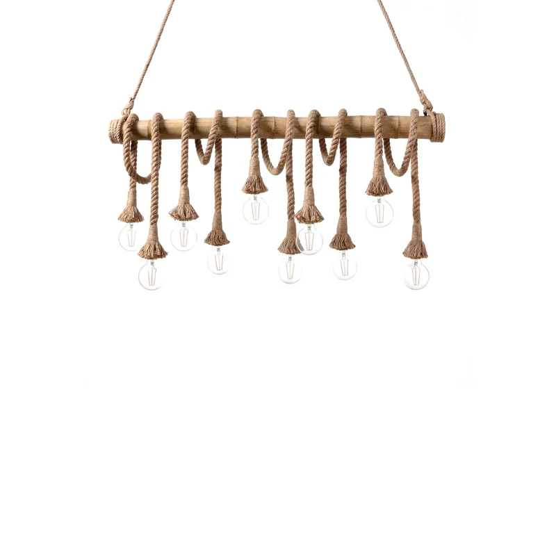 Bambus-Holz-Pendelleuchte mit LED und verstellbarem Kabel – Epicéa