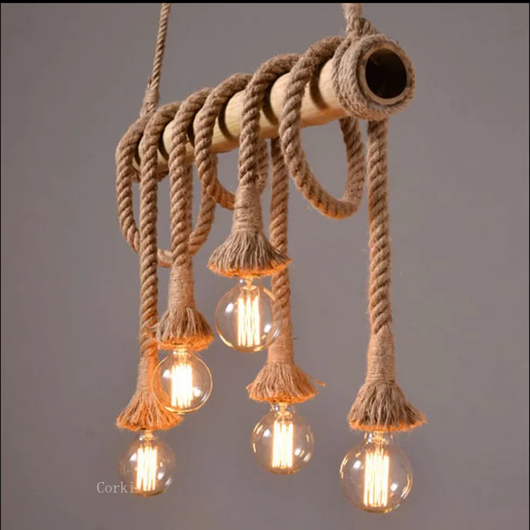 Bambus-Holz-Pendelleuchte mit LED und verstellbarem Kabel – Epicéa