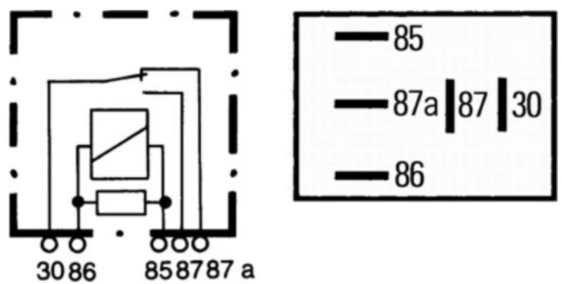 Hella 12V 5-poliges Umschalt-Mikrorelais mit Widerstand / 35A