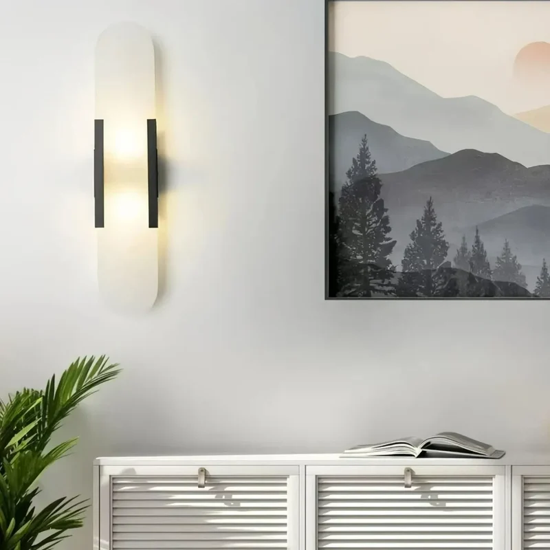 Moderne ovale Marmor-Wandleuchte für das Schlafzimmer