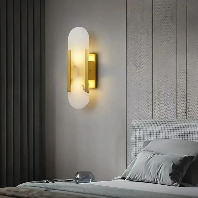 Moderne ovale Marmor-Wandleuchte für das Schlafzimmer