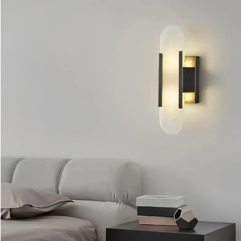 Moderne ovale Marmor-Wandleuchte für das Schlafzimmer