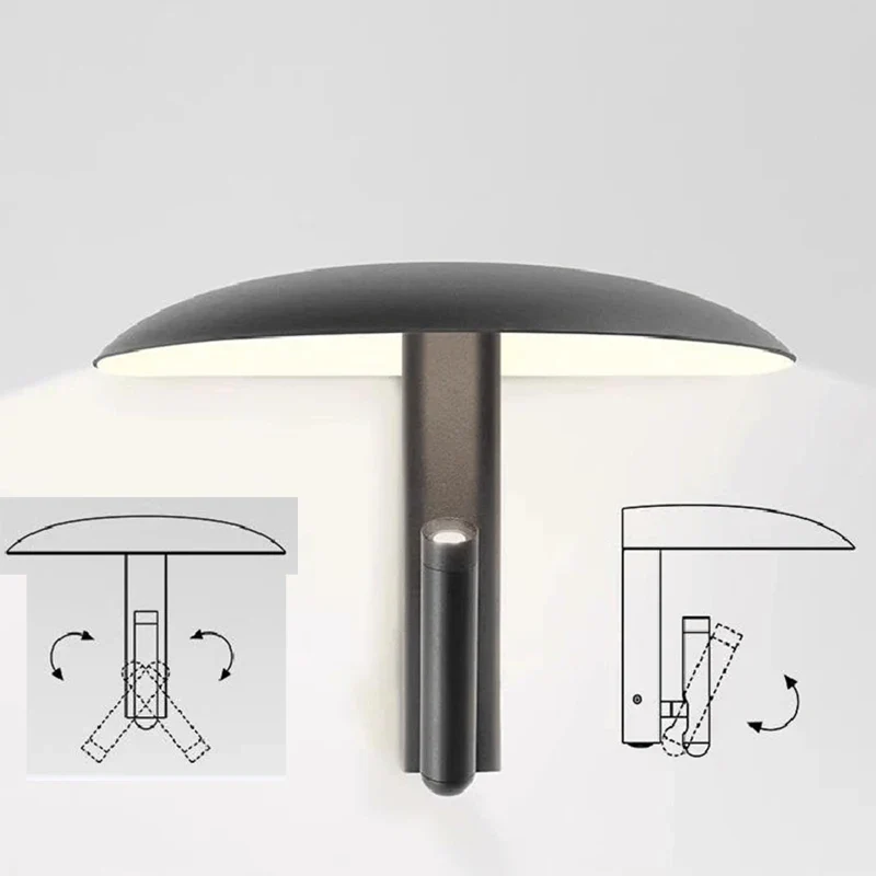 Drehbare Wandleuchte aus schwarzem Metall – Zolanire