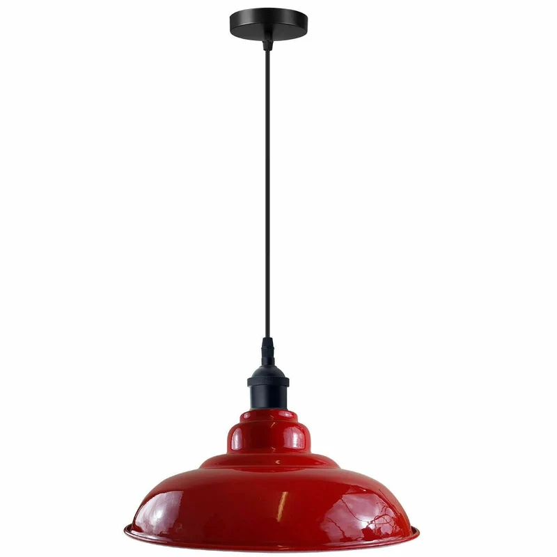Retro Hängelampe Rot E27 Vintage Pendellampe Ø 32 cm ~3393