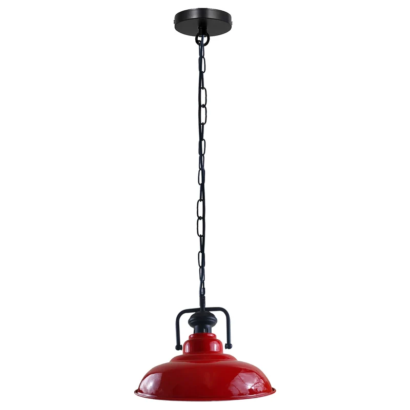 Retro Hängelampe Rot E27 Vintage Pendellampe Ø 32 cm ~3393
