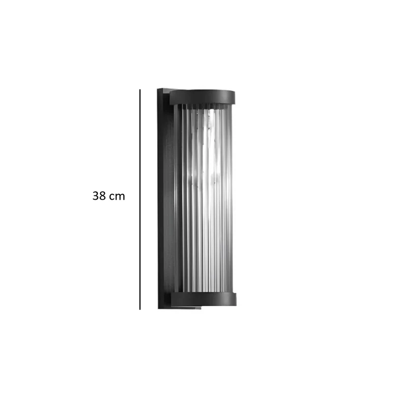 Außenwandleuchte aus Metall und Glas – Solaréa