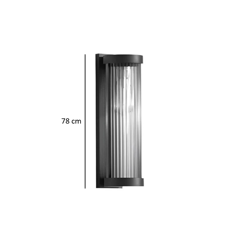 Außenwandleuchte aus Metall und Glas – Solaréa
