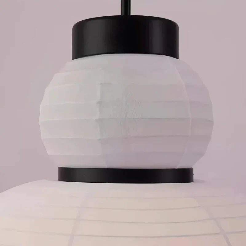 Pendelleuchte im japanischen Stil aus Stoff für Esszimmer