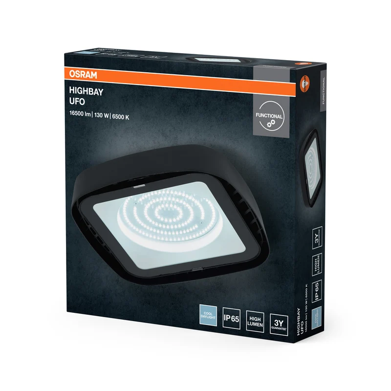 OSRAM Highbay Ufo Deckenleuchte, 130W, IP65, schwarz